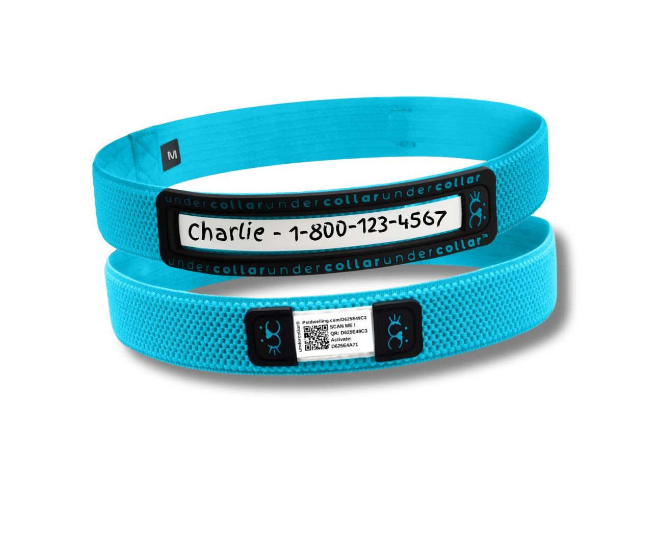 undercollar® - Stretch QR Code Pet ID Collar & Name Tag With GPS Alerts - Memory Frame™