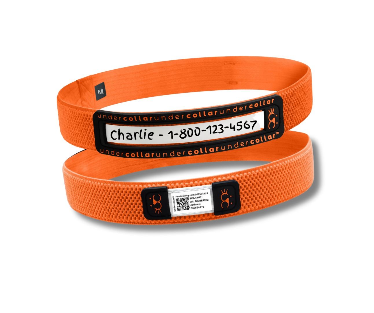 undercollar® - Stretch QR Code Pet ID Collar & Name Tag With GPS Alerts - Memory Frame™